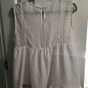Tops - White sheer babydoll top Tops - White sheer babydoll top